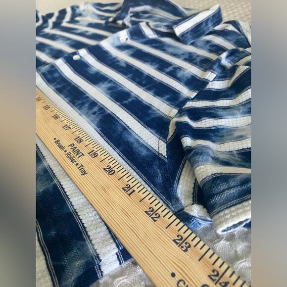 Naxos by Civil Society Mens Indigo Marbled Button Up Knit Shirt Sz XL - Picture 6 of 11